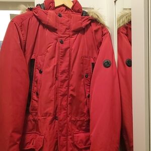 Calvin Klein Men's Bold Red Puffer Coat